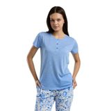 Arnetta Kısa Kol Pijama Takımı, 4XL, AR3244-S-V1, Mavi, kadın