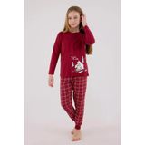 Arnetta Kız Çocuk Aile %100 Pamuklu 4 Mevsim Ekoseli Uzun Kollu Pijama Takım