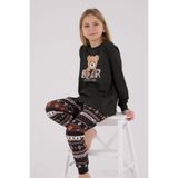 Arnetta Kız Çocuk Antrasit Pijama Takımı, 3-4 Yaş, AR3461-C-V1, Gri, kız-çocuk