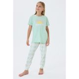 Arnetta Kız Çocuk Pijama Takım, 10-11 Yaş, AR3576-C-V1, Yeşil, kız-çocuk