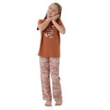 Arnetta Kız Çocuk Pijama Takım, 2-3 Yaş, AR3664-C-V1, Kahverengi, kız-çocuk