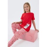 Arnetta Kız Çocuk Pijama Takım, 3-4 Yaş, AR3581-C-V1, Kırmızı, kız-çocuk