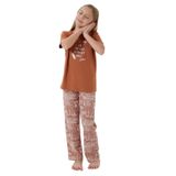 Arnetta Kız Çocuk Pijama Takım, 3-4 Yaş, AR3664-C-V1, Kahverengi, kız-çocuk