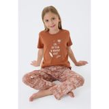 Arnetta Kız Çocuk Pijama Takım, 5-6 Yaş, AR3664-C-V1, Kahverengi, kız-çocuk