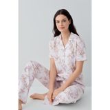 Arnetta Krem Gömlek Pijama Takım, L, AR3626-S-V1, Pembe, kadın