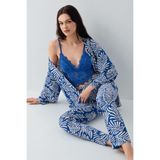 Arnetta Lacivert 3'Lü Pijama Takım, L, AR3608-S-V3, Mavi, Kadın