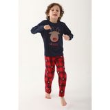Arnetta Lacivert Erkek Çocuk Uzun Kol Pijama Takım - 2 - 3 Yaş