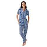 Arnetta Lacivert Gömlek Pijama Takım, L, AR3607-S-V3, Mavi, kadın