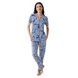 Arnetta Lacivert Gömlek Pijama Takım, XL, AR3607-S-V3, Mavi, kadın