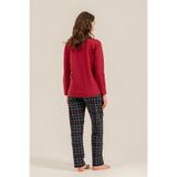 Arnetta Let It Snow Anne Kız Bordo Uzun Kol Pijama Takım,%100 Pamuk