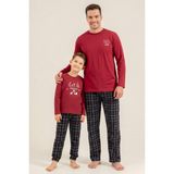 Arnetta Let It Snow Baba Oğul Bordo Uzun Kol Pijama Takımı AR3820-A-V1 AR3820-A-V1 - 7 - 8 Yaş