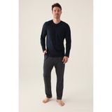 Arnetta Long Siyah Erkek Pijama Takımı - 2XL - Navy
