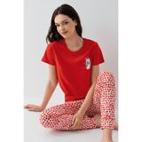 Arnetta Pijama Takım, XL, AR3581-S-V1, Kırmızı, kadın