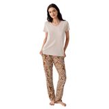 Arnetta Pijama Takımı, 2XL, AR3605-S-V1, Krem, kadın