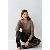 Arnetta Pijama Takımı, 4XL, AR3439-S-V1, Kahverengi, kadın