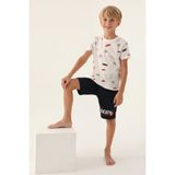 Arnetta Skateboard Krem Erkek Çocuk Bermuda Takım - 2 - 3 Yaş