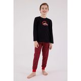 Arnetta Uzun Kol Ekoseli Erkek Çocuk Pijama Takım 3515 - Siyah - 7 - 8 Yaş