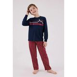 Arnetta Uzun Kol Erkek Çocuk Pijama Takım 3648 - Lacivert - Bordo - 2 - 3 Yaş