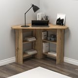 Arnetti Corner Köşe Çalışma, Bilgisayar Masası – Kompakt ve Yer Kaplamayan Tasarım, Safirmeşe - Safir Meşe - 80 x 80 x 74 cm