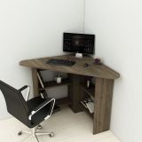 Arnetti Corner Köşe Çalışma Masası Bilgisayar Masası Yer Kaplamaz Ofis Masası, Ceviz - Corner