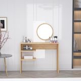 ARNETTİ Dali Modern Dekoratif Aynalı Makyaj Masası Safirmeşe Beyaz - Dali