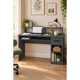 Arnetti Eslem Çalışma Masası Antrasit | Çekmeceli Dolaplı Bilgisayar Masası ve Home Office Çalışma Masası - 120 x 55 x 74 cm