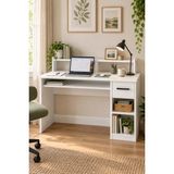 Arnetti Eslem Çalışma Masası Beyaz | Çekmeceli Dolaplı Bilgisayar Masası ve Home Office Çalışma Masası - 120 x 55 x 74 cm