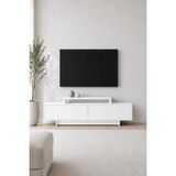Arnetti Grasyas 180 cm TV Sehpası Beyaz | 2 Kapaklı Modern TV Ünitesi ve Dekoratif Televizyon Sehpası