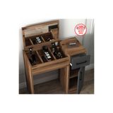 ARNETTİ İnci Aynalı Makyaj Masası Ceviz Antrasit | Kapaklı Dolaplı Makyaj Masası ve Kozmetik Organizer