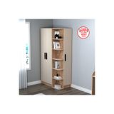 ARNETTİ Luses 90 cm 3 Kapaklı Gardırop Atlantik Çam Bej | 11 Raflı Elbise Kıyafet Dolabı