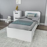 Arnetti Luses 90 x 190 cm Ölçülerinde Yatak Uyumlu Tek Kişilik Karyola Beyaz - Luses - 90 x 190 cm