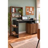 ARNETTİ Melis Dolaplı Çalışma Masası Antrasit Ceviz | Raflı Bilgisayar Masası ve Home Office Çalışma Masası