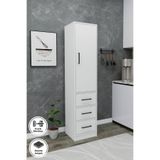 ARNETTİ Modera Çok Amaçlı Dolap 3 Çekmeceli Kapaklı Modern Saklama Dolabı, Mutfak Banyo Dolabı Renk Beyaz