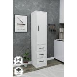 ARNETTİ Modera Çok Amaçlı Dolap Beyaz | 3 Çekmeceli Kapaklı Mutfak Kiler ve Banyo Saklama Dolabı
