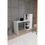 ARNETTİ Yağız Çalışma Masası Beyaz | Dolaplı Raflı Bilgisayar Masası ve Home Office Çalışma Masası