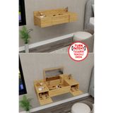 ARNETTİ Zakkum Aynalı Makyaj Masası Safirmeşe | 2 Raflı Tuvalet Masası ve Kozmetik Organizer