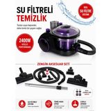 Arnica 2400 Watt Su Filtreli Toz ve Alerjenlere Karşı Etkin Yüksek Performanslı Emiş Gücü Bora Süpürge - Mor - Renk