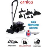 Arnica Bora 2400W Halı Döver Turbo Başlıklı Anti Alerjik Yüksek Performanslı ve Hepa Filtreli Hijyenik Temizlik Sağlayan Torbasız Süpürge ET11372 - Mor - .