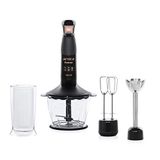 Arnica Panna Siyah Blender Seti, 1200 W, 1.3 L Hazne, Paslanmaz Çelik Bıçak, Siyah