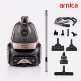 Arnica Tesla Premium Rose Elektrikli Süpürge Torbasız Hepa 13 Filtreli 3 L Toz Hazneli Güçlü Emiş Performanslı Gül Kurusu