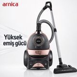 Arnica Tesla Premium Rose Torbasız Elektrikli Süpürge 750 W Hepa 13 Filtreli Yüksek Emiş Güçlü Sessiz Çalışan Toz Hazneli Model
