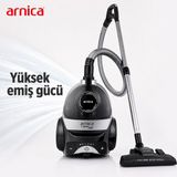 Arnica Tesla Premium Torbasız Süpürge Gümüş 750 W Hepa 13 Filtreli Yüksek Emiş Güçlü Sessiz Çalışan Toz Hazneli Elektrikli Süpürge