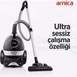 Arnica Tesla Premium Toz Torbasız Süpürge Gümüş Hepa 13 Filtreli 750 W Güçlü Emiş Performansı Sessiz Çalışma Özellikli Model