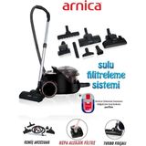 Arnica Turbo Başlık + Ekstra Mini Turbo Fırça Bora 2400W Yüksek Çekim Gücü Su Filtreli Özel Su Hazneli Sistemi Ile Tozu Suya Hapseder Hepa 13 Filtreli Sulu Süpürge - Rose - .