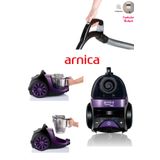Arnica Turbo Fırçalı Halı Döver Başlık Tesla Premium Toz Torbasız Sessiz Elektrikli Süpürge Mor