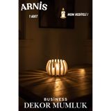 ARNİS Dekoratif Lüx Kafes Mumluk / Mum HEDİYELİ / Modern Mumluk Tealight/ 7 RENK/ 1 Adet