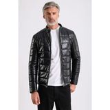 Arnold Erkek Siyah Şişme Deri Mont - 2XL