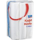 Aro Kağıt Havlu 2 Katlı 12 Li Beyaz - Güçlü Emici Havlu Kağıt 3'li Ekonomik Paket - 3 Adet