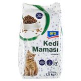 Aro Yetişkin Kedi Maması 1,5 Kg Kuzu Etli Pirinçli Kuru Mama 5'Li Avantaj Paketi