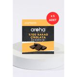 AROHA %100 Kakao Şekersiz Bitter Çikolata 5'li Paket (40 G X 5 Adet)